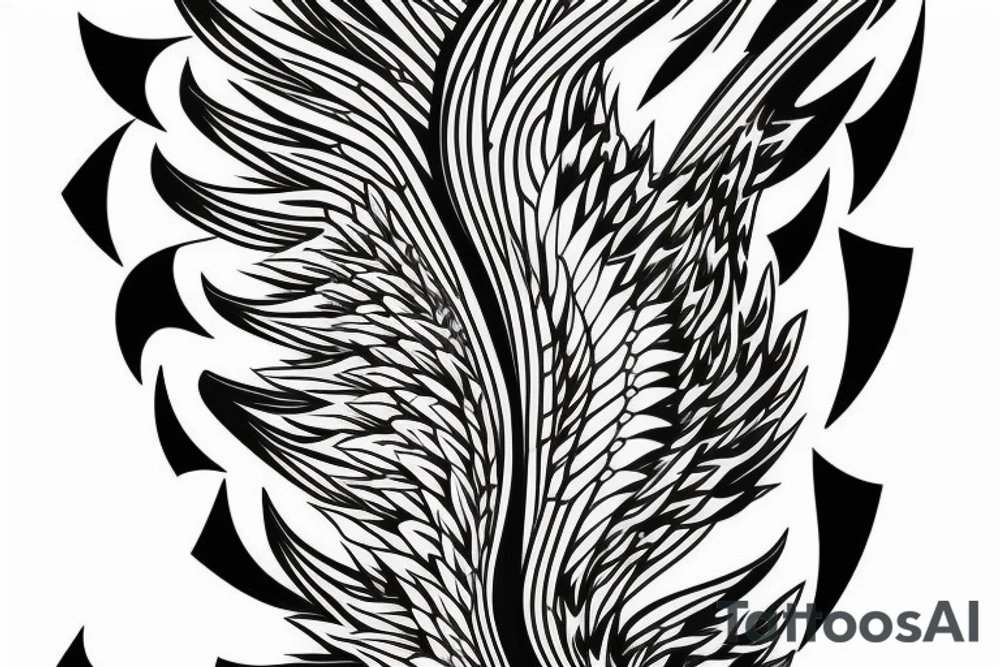 Special wing on the back of the leg tattoo idea