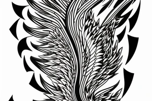 Special wing on the back of the leg tattoo idea