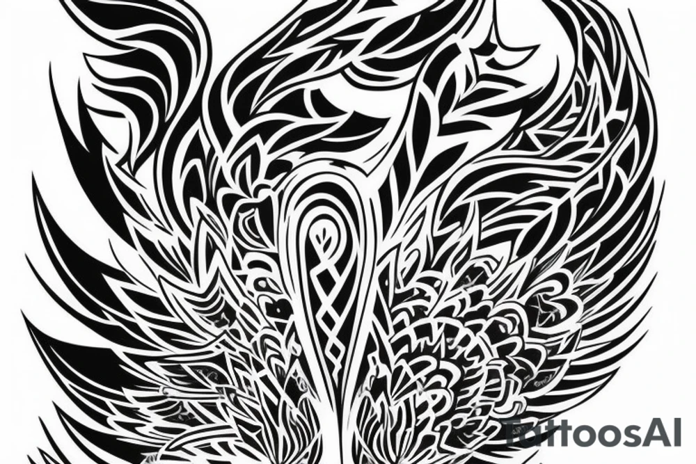 Special wing on the back of the leg tattoo idea
