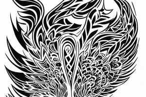 Special wing on the back of the leg tattoo idea