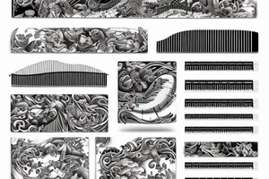 Piano keys and swimming pool combined in one big tattoo tattoo idea