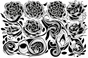 lotos flower growing in the water in night, moon, buddha tattoo idea