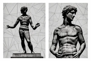 Statue of David in a square tattoo idea