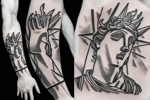 Statue of David in a square tattoo idea