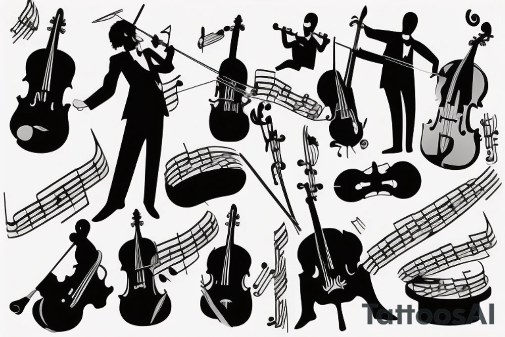 Symphony Orchestra musicians tattoo idea