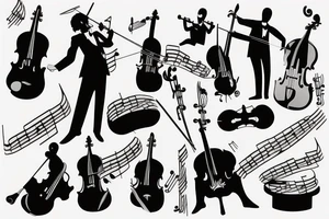 Symphony Orchestra musicians tattoo idea
