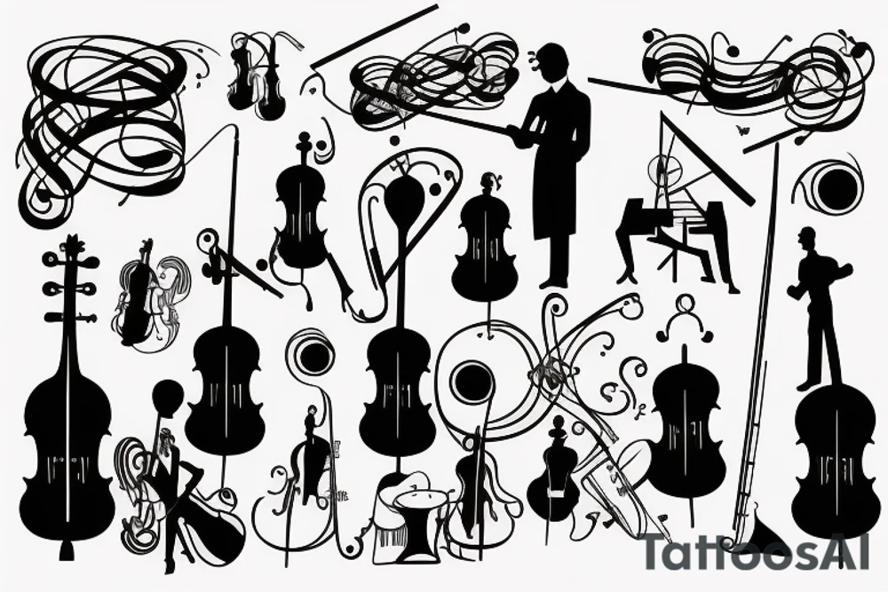 Symphony Orchestra musicians tattoo idea