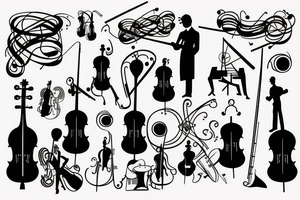 Symphony Orchestra musicians tattoo idea
