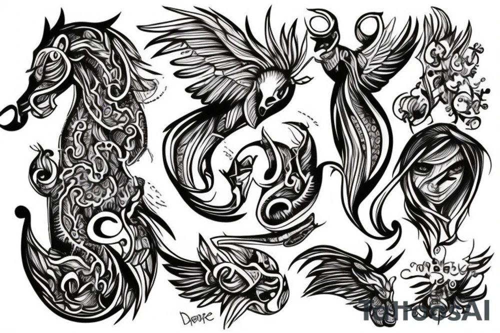 tattoo which describes a person who is like a dark horse tattoo idea