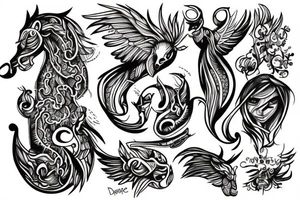 tattoo which describes a person who is like a dark horse tattoo idea