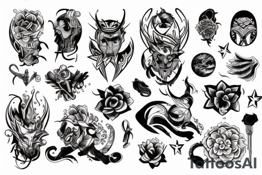 fighter with calmness tattoo idea