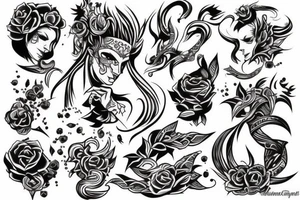fighter with calmness tattoo idea
