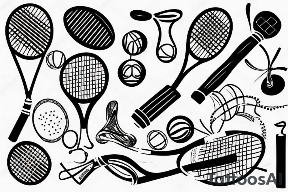 Tennis racket and ball tattoo idea