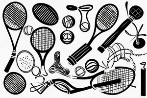 Tennis racket and ball tattoo idea