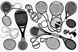 Tennis racket and ball tattoo idea