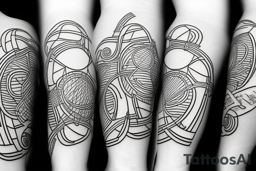Tennis racket and ball tattoo idea