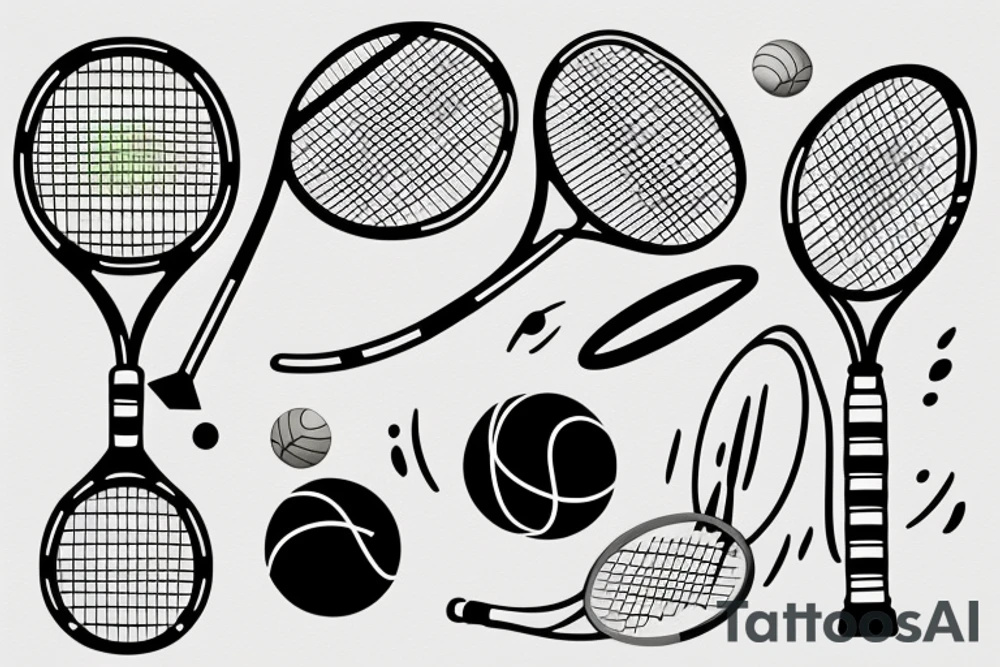 Tennis racket and ball tattoo idea