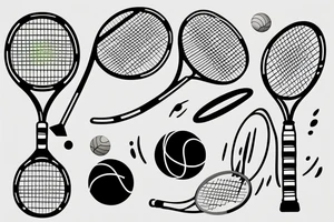 Tennis racket and ball tattoo idea