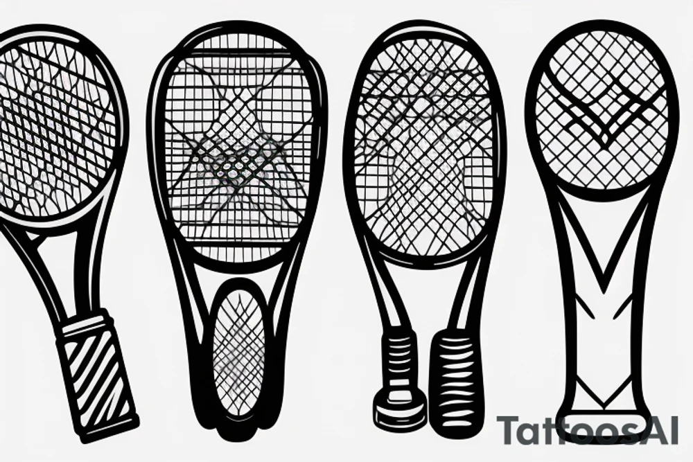 Tennis racket and ball tattoo idea