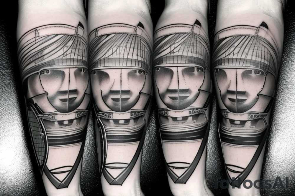 Tennis racket and ball tattoo idea