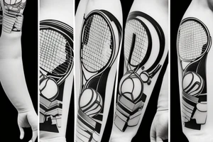 Tennis racket and tennis ball tattoo idea