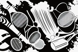 Tennis racket and tennis ball tattoo idea
