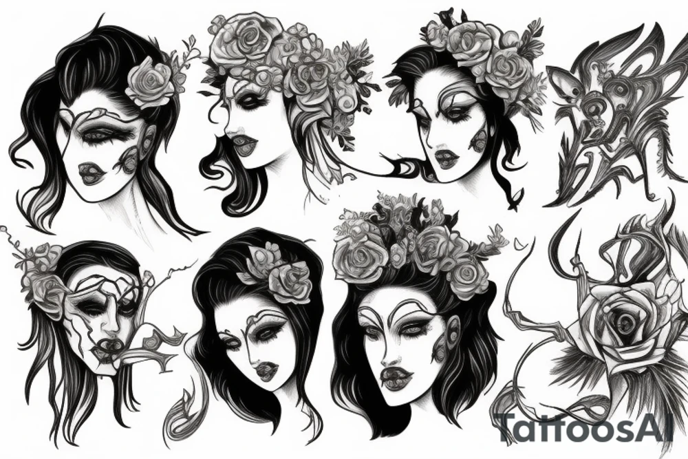 hades, persephone and cerberus tattoo idea