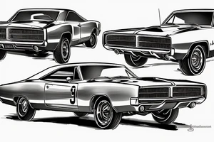 dodge charger 1968 tattoo idea