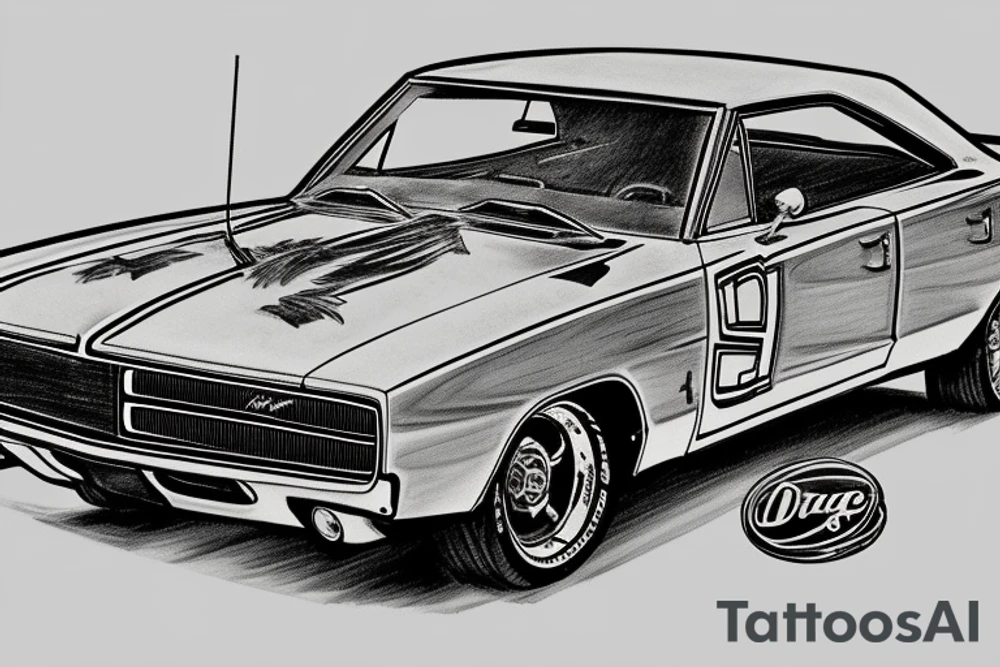 dodge charger 1968 tattoo idea