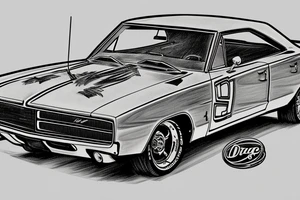 dodge charger 1968 tattoo idea