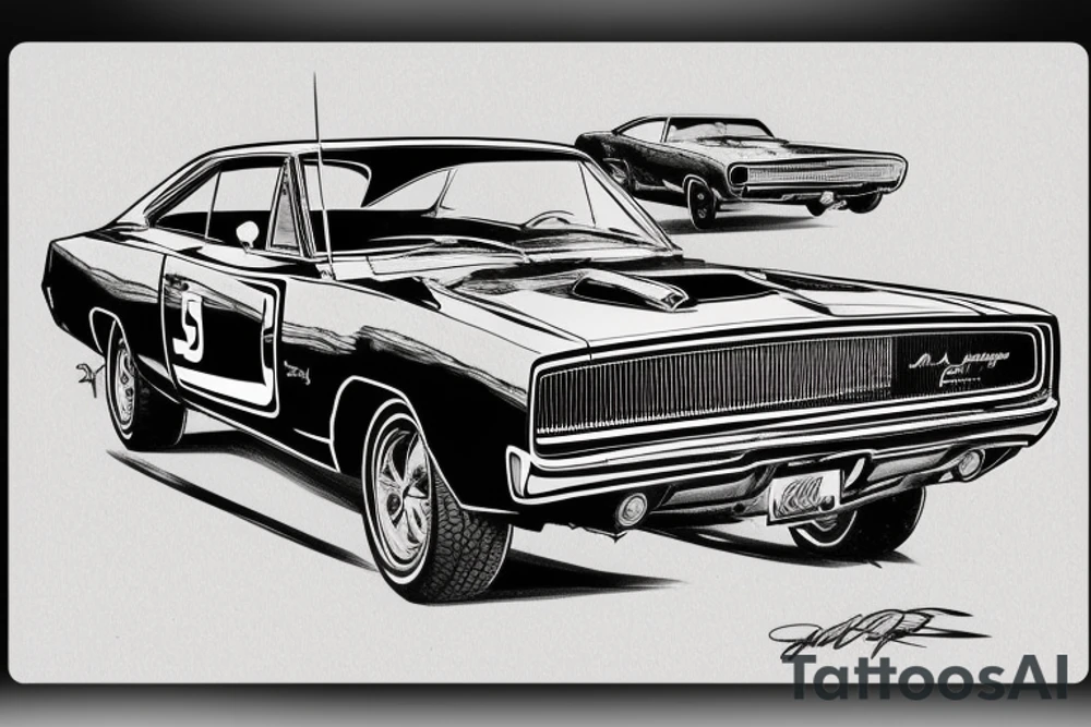 dodge charger 1968 tattoo idea