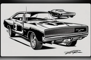 dodge charger 1968 tattoo idea