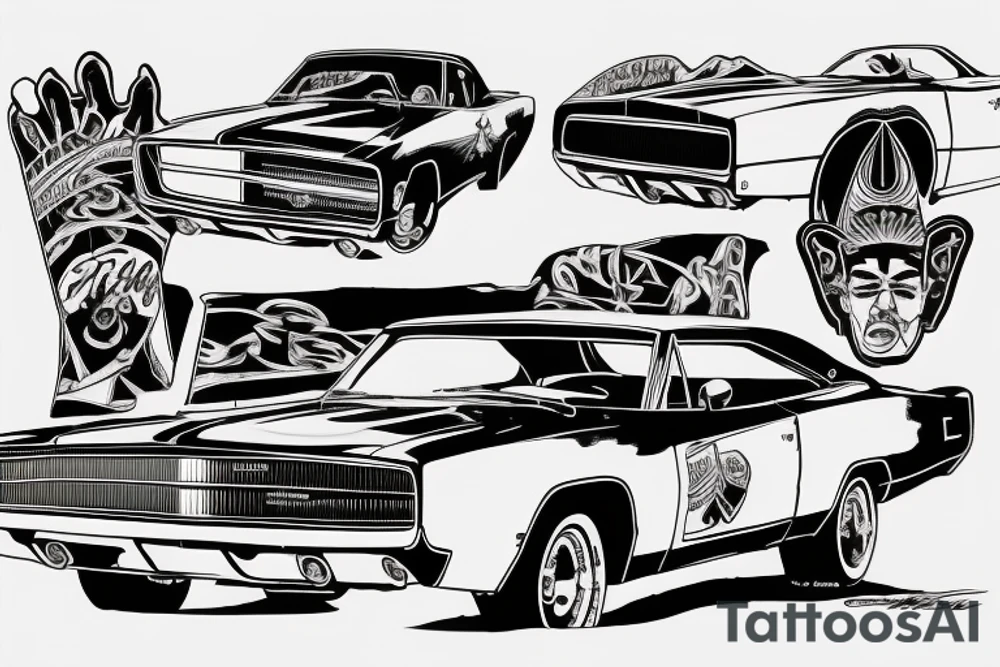 dodge charger 1968 tattoo idea