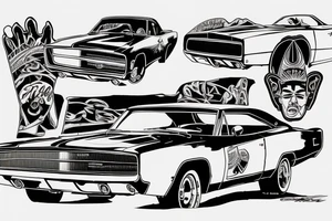 dodge charger 1968 tattoo idea