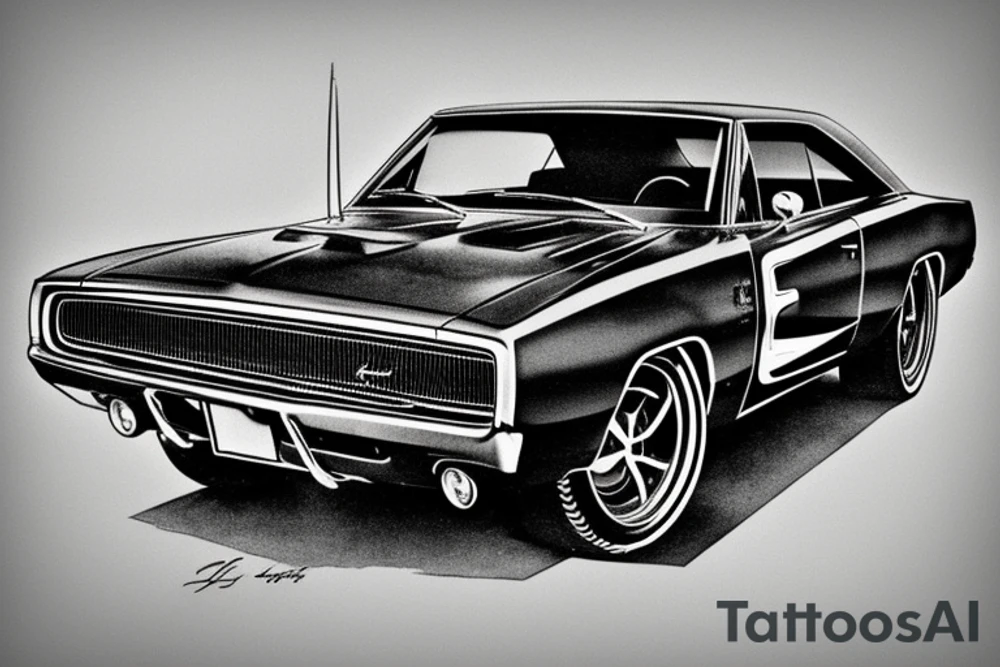 dodge charger 1968 tattoo idea