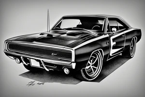 dodge charger 1968 tattoo idea