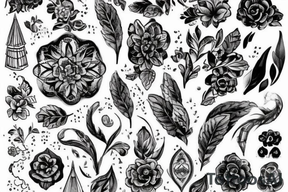 Антенна внутри окружности. За окружностью летят птицы tattoo idea