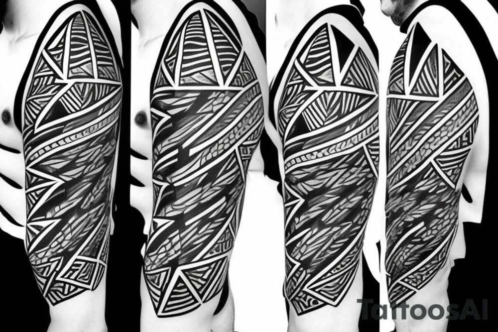 “Dues Paid Hawaii” in the shape of triangles tattoo idea