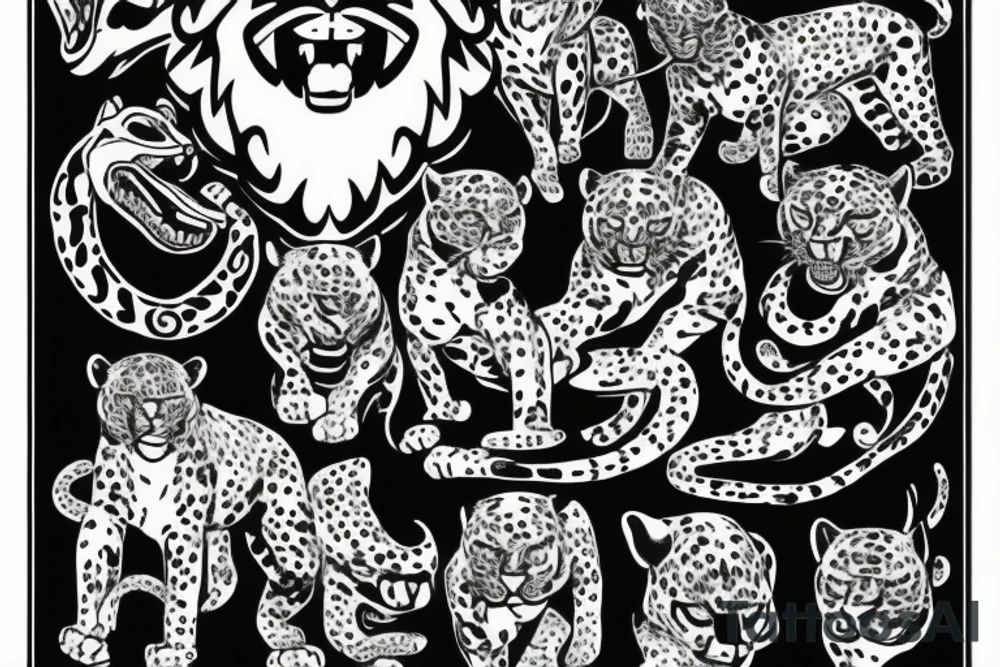 American Traditional Panther styled Jaguar tattoo idea