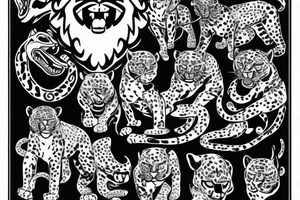 American Traditional Panther styled Jaguar tattoo idea