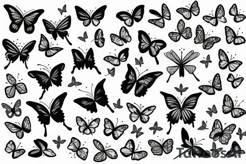 Photo frame with a border of flowers, butterflies and small birds tattoo idea
