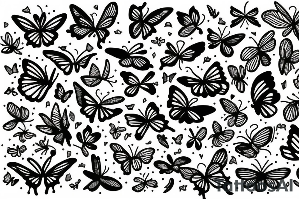 Photo frame with a border of flowers, butterflies and small birds tattoo idea