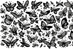Photo frame with a border of flowers, butterflies and small birds tattoo idea