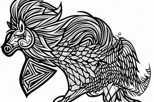 Geometric Pegasus tattoo idea