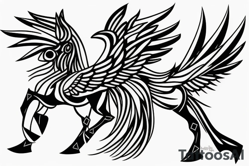 Geometric Pegasus tattoo idea
