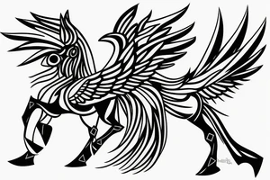Geometric Pegasus tattoo idea