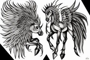 Geometric Pegasus tattoo idea
