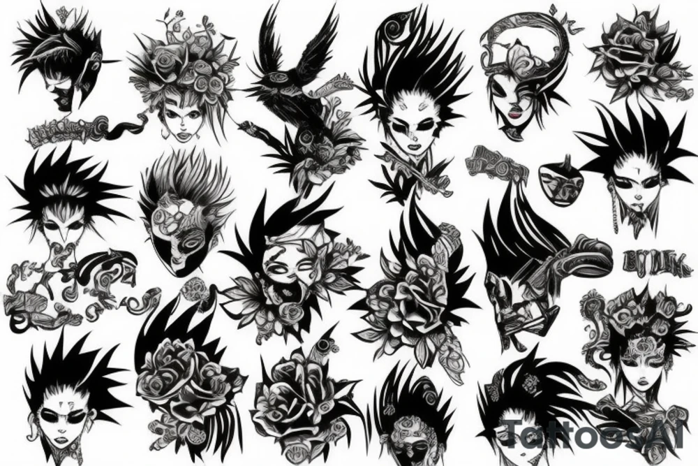 wild punk tattoo idea