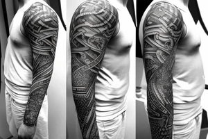 Sleeve with the greek god atlas tattoo idea