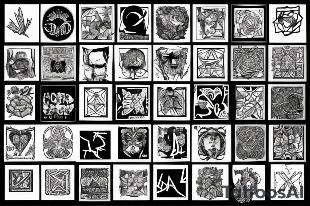 many squares tattoo idea